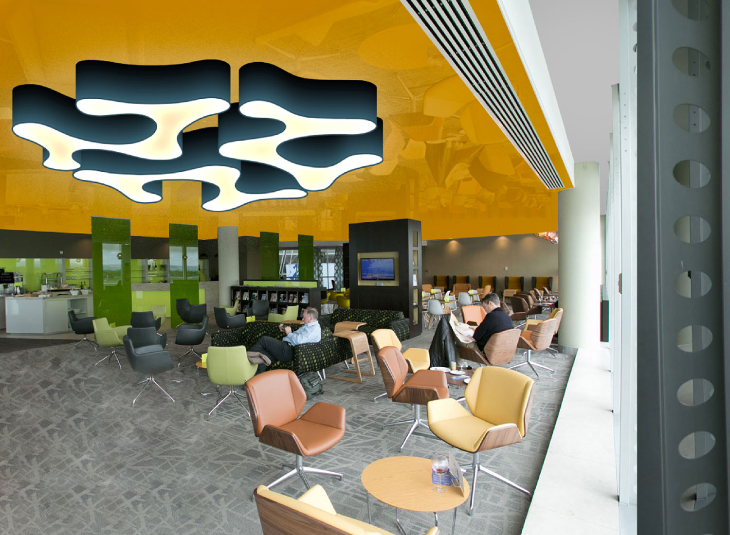 food court -3d stretch ceiling translucent with backlighting