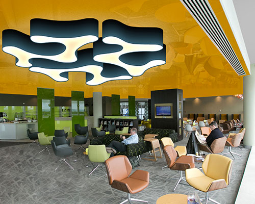 food court -3d stretch ceiling translucent with backlighting
