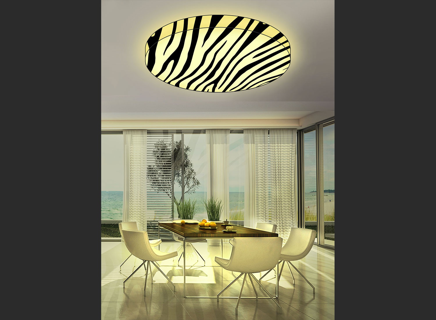 dining - residence printed ceiling translucent with backlighting