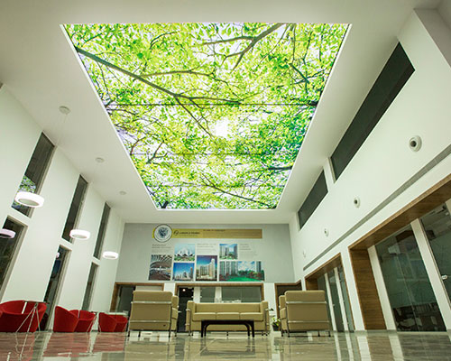 L&T - Stretch Ceiling  Printed Translucent with Backlighting in Corporate - Bangalore