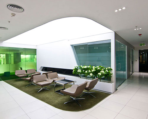 Repucom - Stretch Ceiling  Translucent with Backlighting in lounge - Corporate - Bangalore