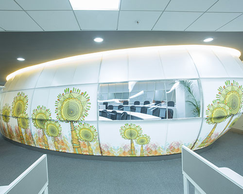 Saint Gobain - 3d Stretch Ceiling Printed Translucent with Backlighting in Corporate - Corporate