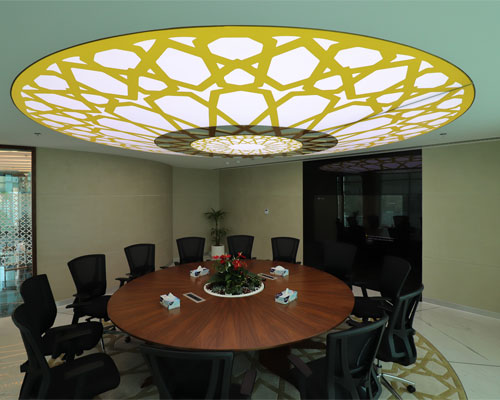 Stretch ceiling printed White Translucent with Backlighting in Corporate