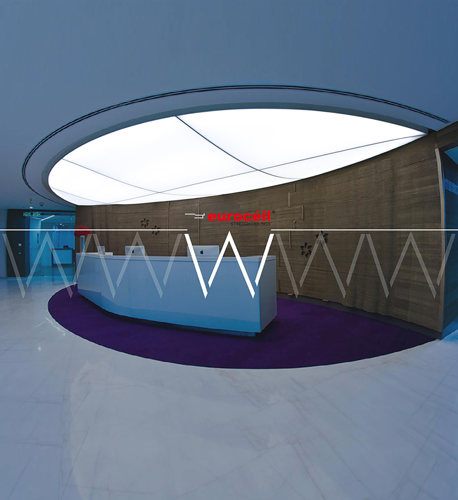 Stretch Ceiling Translucent with Backlighting in reception