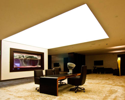 Stretch ceiling White Translucent with Backlighting for office cabins