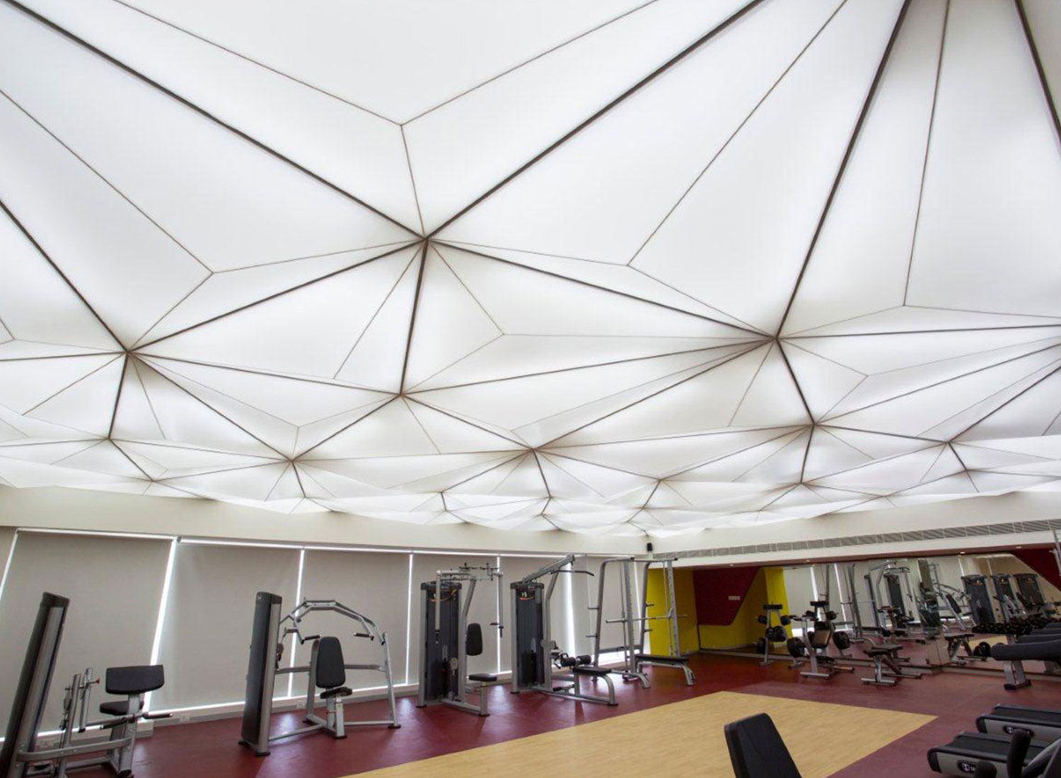Mantri - 3d Stretch Ceiling Translucent with Backlighting in Bar & Grill - Gym